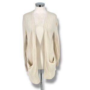 Madewell Kent Cream Open Front Cardigan Sweater Pockets Size Small